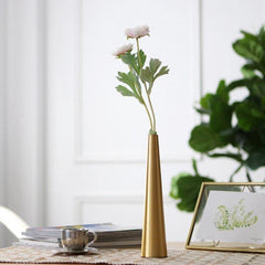 Gold Metal Cone Vase