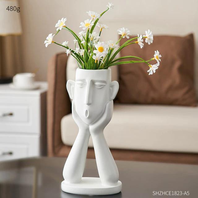 Emotional Faces Planter Sculpture Trio