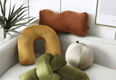 Velvety Retro Shapes Pillow