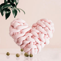 Valentine Heart Chunky Knot Throw Pillow Cushion