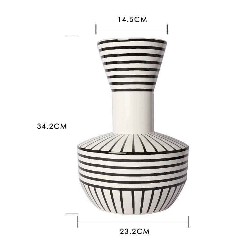 Black And White  Geometric Vases