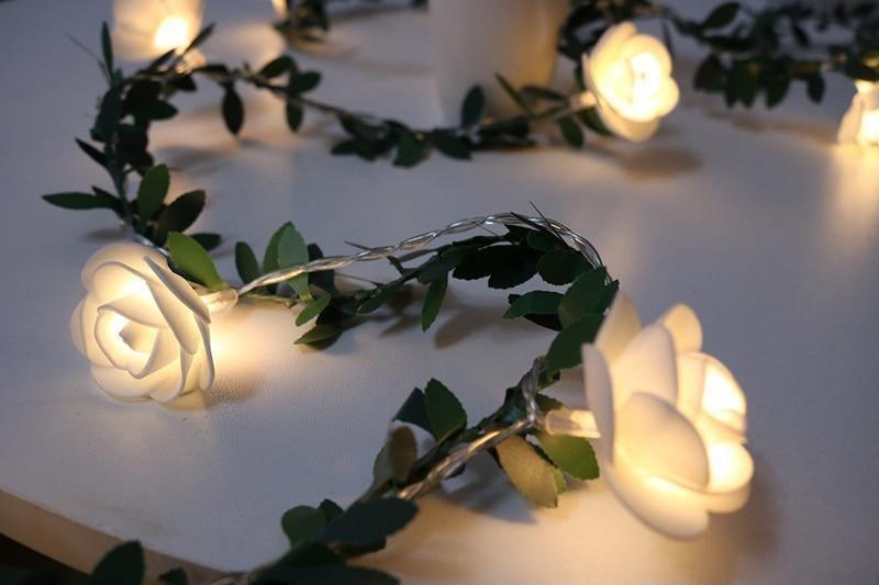 Rose Vine Garland LED String Lights