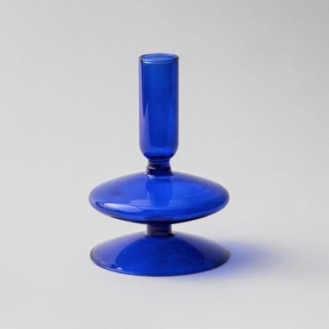 Blue Horizon Taper Glass Candle Stick Holders