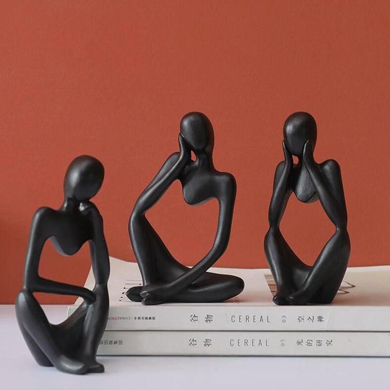 Abstract Thinker Figurine Sculpture