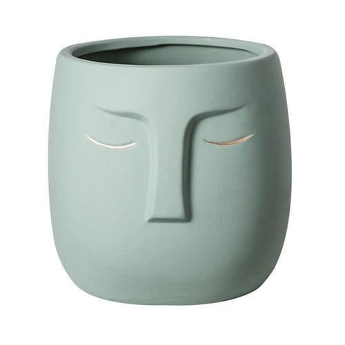 Ceramic Abstract Sleeping Face Planter