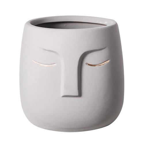 Ceramic Abstract Sleeping Face Planter